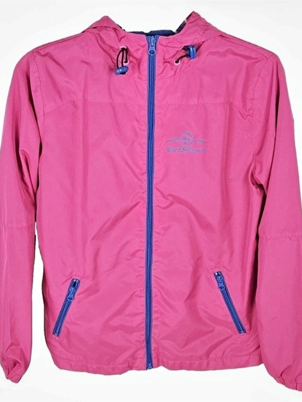 Disney Parks Walt Disney World Hooded Windbreaker Jacket Pink & Blue XL